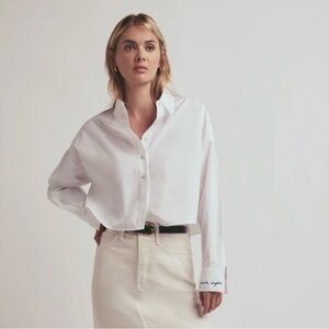 Favorite Daughter “Ex Boyfriend Crop” White Shirt